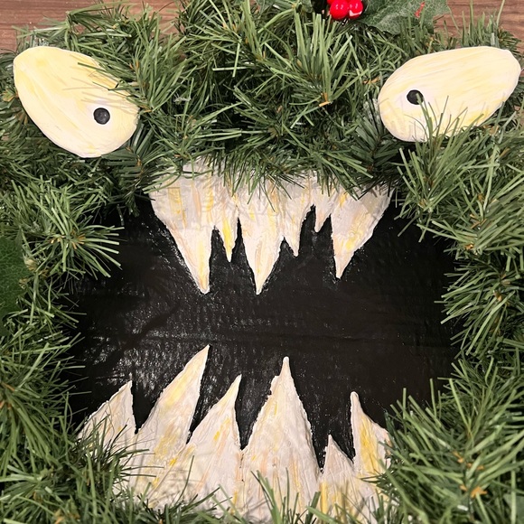 💀🎃🎄 Man eating wreath nightmare before Christmas handmade Christmas decor - Picture 7 of 8
